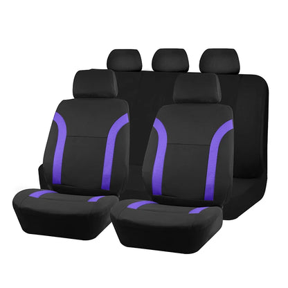Car Seat Covers – Universal Breathable Air Mesh & Polyester Fabric - Black 2 front seat
