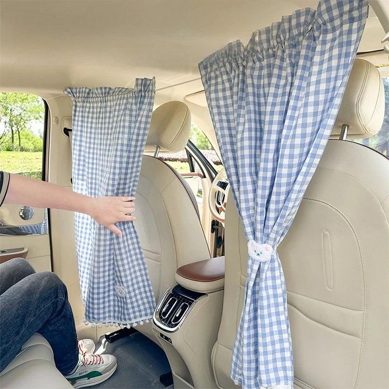 Universal Car Privacy Curtains Rear Seat Divider Blackout Sun Shades