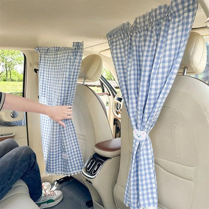 Universal Car Privacy Curtains Rear Seat Divider Blackout Sun Shades