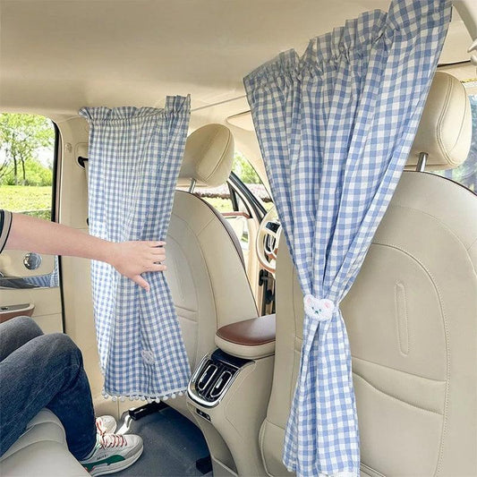 Universal Car Privacy Curtains Rear Seat Divider Blackout Sun Shades