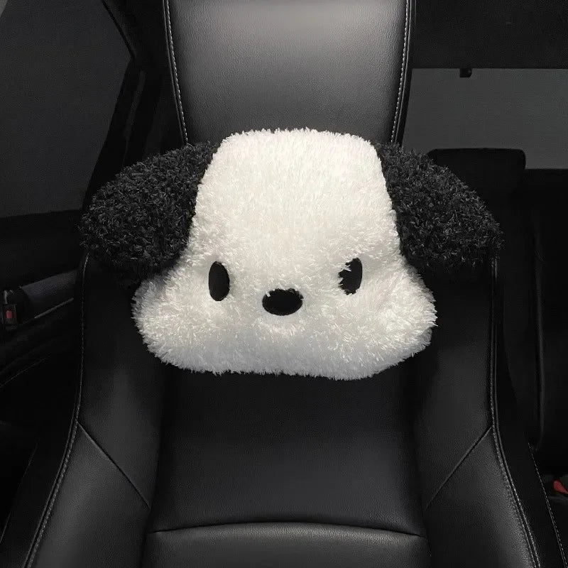Puppy Plush Car Lumbar Pillow and Headrest Support Cushion