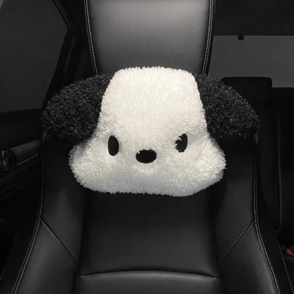 Puppy Plush Car Lumbar Pillow and Headrest Support Cushion