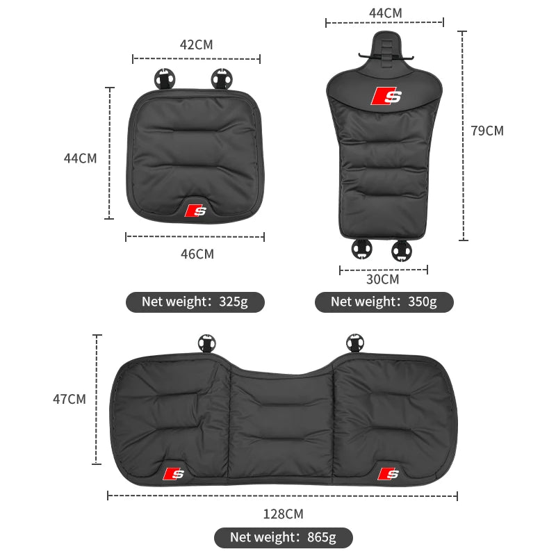 Audi Seat Covers | Universal Front & Rear Cushion Protectors - Cushion Mocha Brown