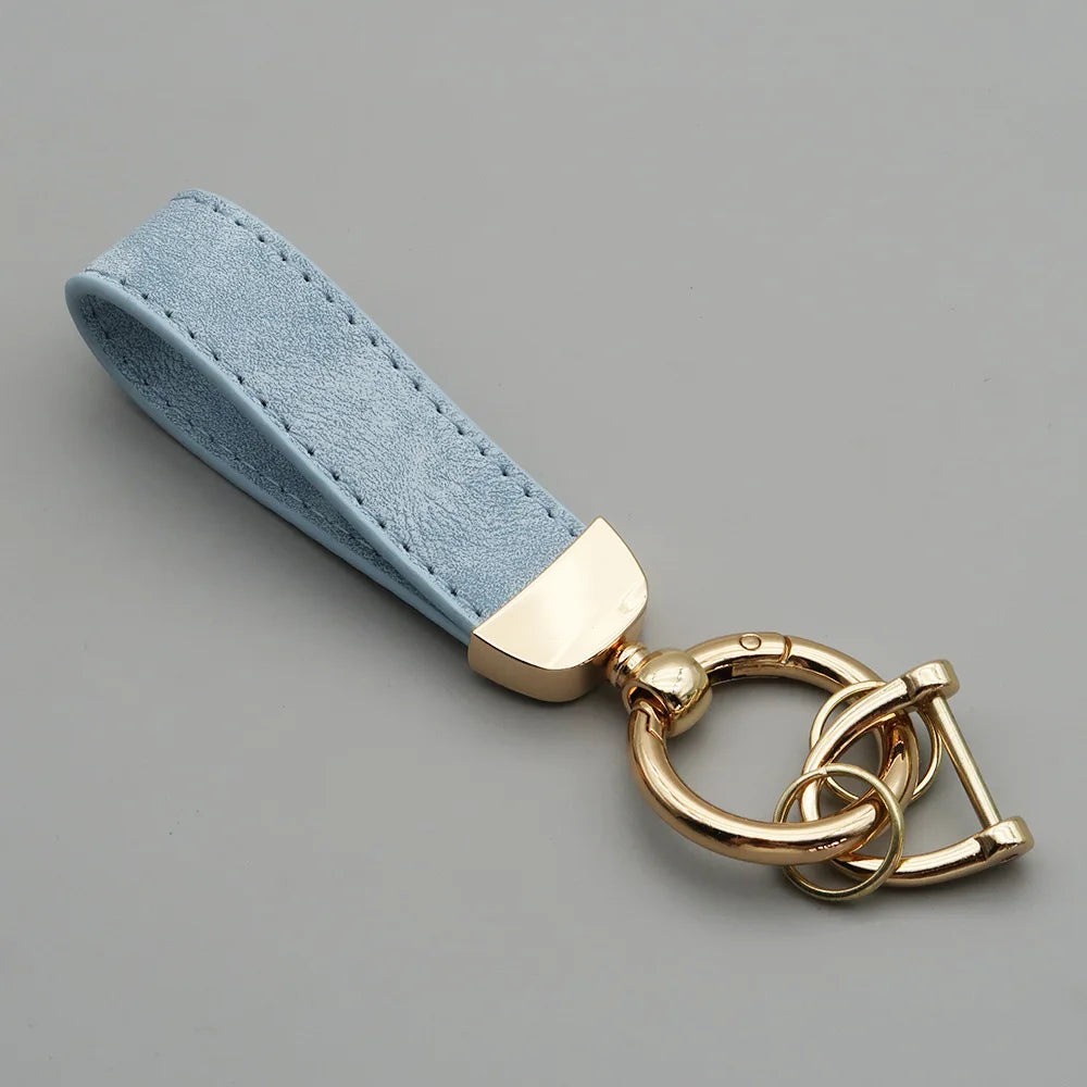 Custom Laser Engraved Suede Leather Keychain - Personalized Logo