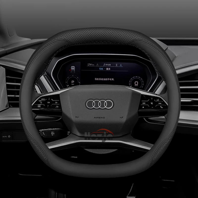 Leather Car Steering Wheel Cover for New Audi A3 8y Q7 q5 A5 B10 A1 rs3 s3 Sq5 Q8 Q4 Q3 A6 Etron 2025 Interior Accessories