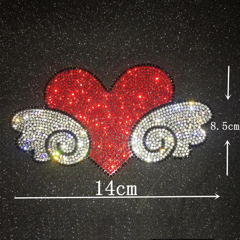 Diamond Bling Love Wings Car Decal Sticker - Scratch Cover Auto Body