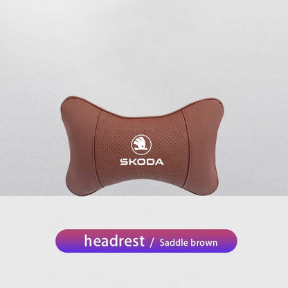 Car Seat Neck Pillow for Skoda – Compatible with Octavia, Superb, Rapid, Kodiaq, Karoq, Fabia, Kamiq & More - 