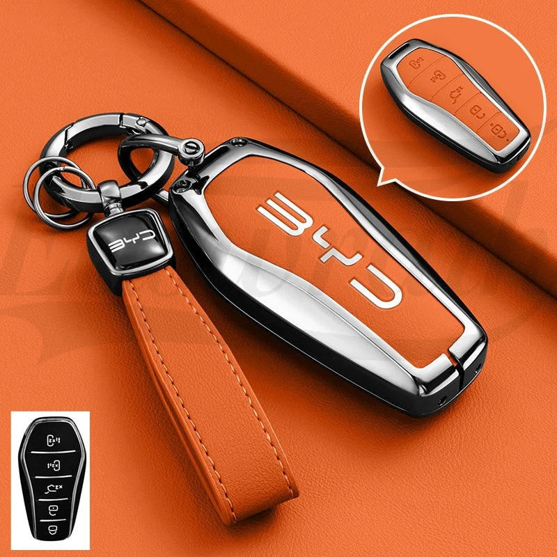 Leather Key Case Cover for BYD Song Plus Qin Han Tang Atto Dolphin