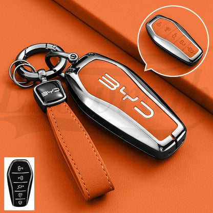 Leather Key Case Cover for BYD Song Plus Qin Han Tang Atto Dolphin