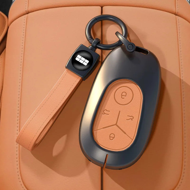 Geely Geome Dream Zinc Alloy Smart Key Cover - H-Grey-Orange