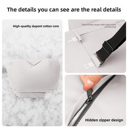 Leather Car Headrest Neck Pillow with Breathable Lumbar Support
