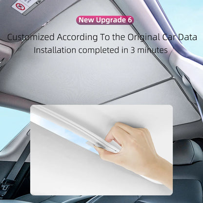 Tesla Model 3 & Y Ice Cloth Roof Sunshade with Snap Buckle Fix