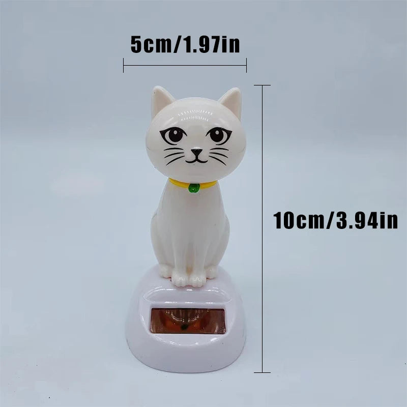 Solar Cat Car Ornament – Shaking Head Dashboard Decoration