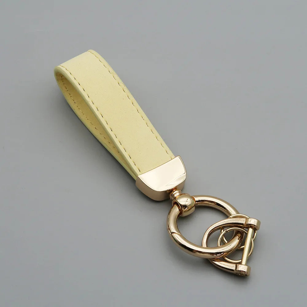 Custom Laser Engraved Suede Leather Keychain - Personalized Logo