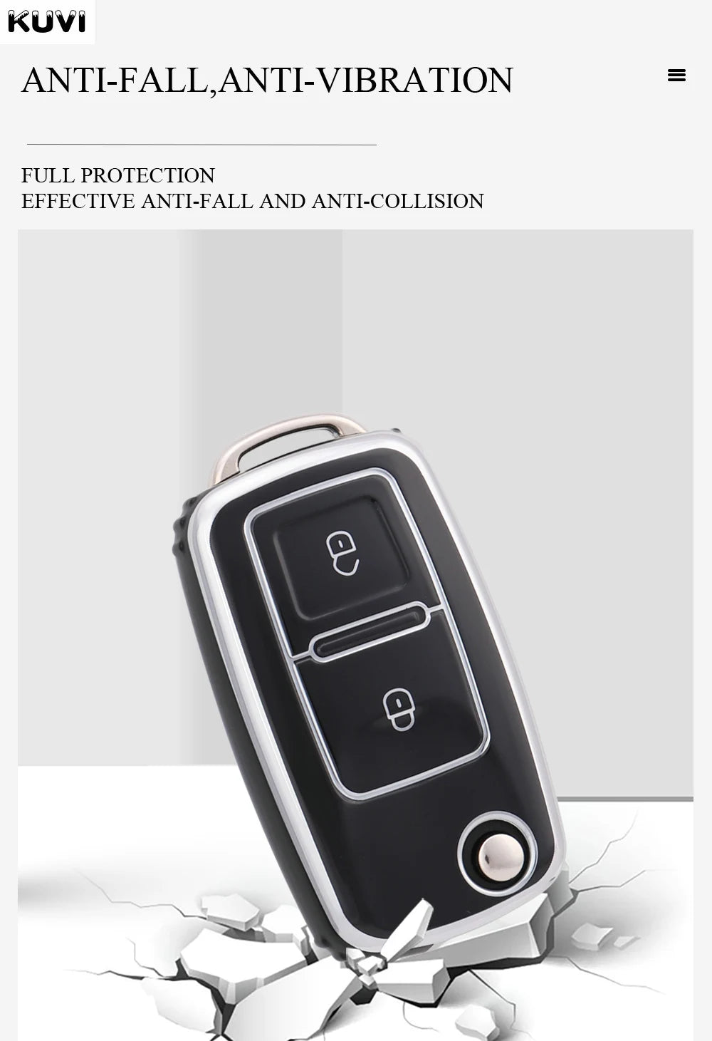 VW Polo, Golf MK4–MK6 & Passat TPU Key Case — 2 or 3 Button