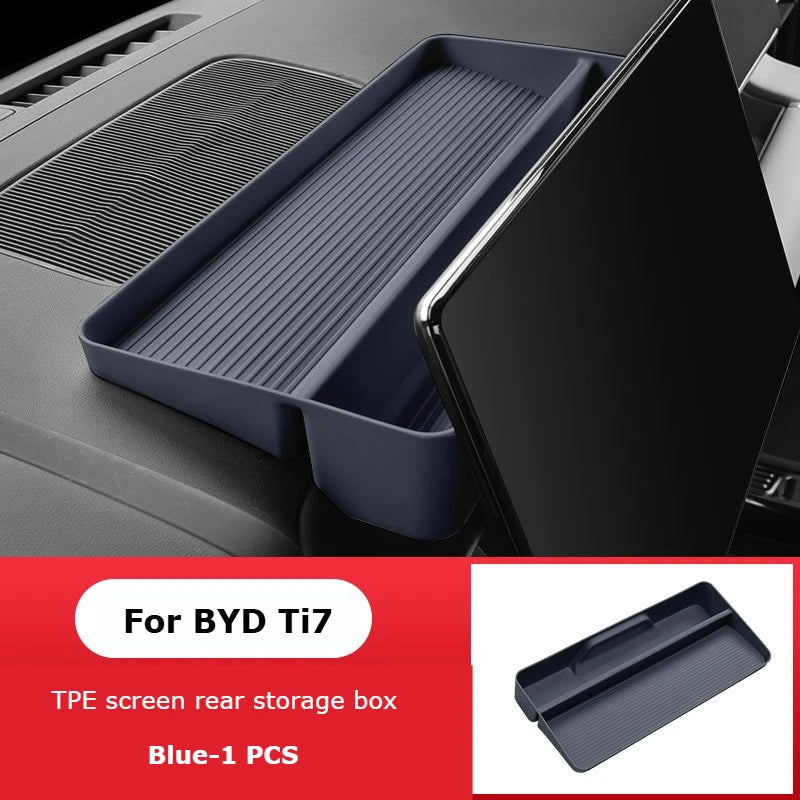 BYD Ti7 Behind-Screen Dashboard Storage Box - TPE Screen Blue