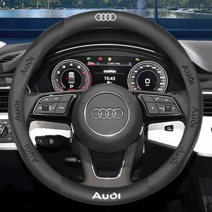Audi Carbon Fiber Leather Steering Wheel Cover – A Series/Q Series/S & RS Series/ TT - O Carbon Brown