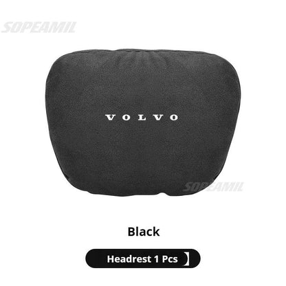 Volvo Car Headrest & Lumbar Support Pillow - Black Headrest
