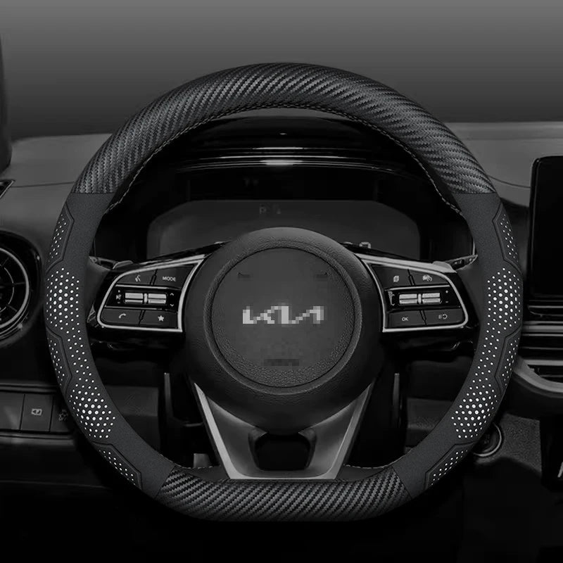 Kia Carbon Fiber Suede Steering Wheel Cover