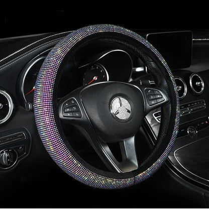 38cm Rhinestone Steering Wheel Cover O-Type Diamond Bling M Size