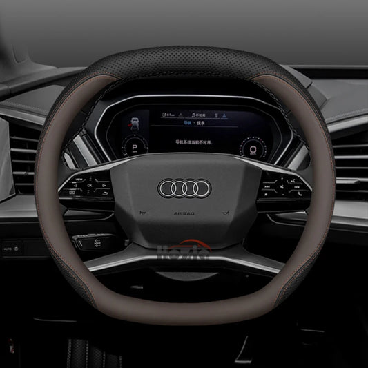 Leather Car Steering Wheel Cover for New Audi A3 8y Q7 q5 A5 B10 A1 rs3 s3 Sq5 Q8 Q4 Q3 A6 Etron 2025 Interior Accessories