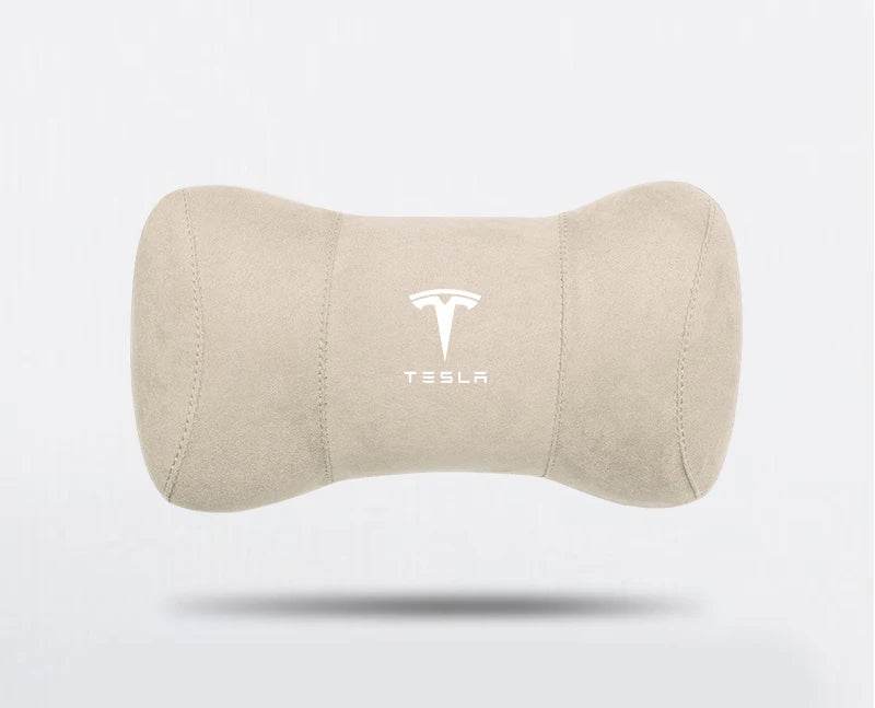 Tesla Suede Headrest Pillow - Beige