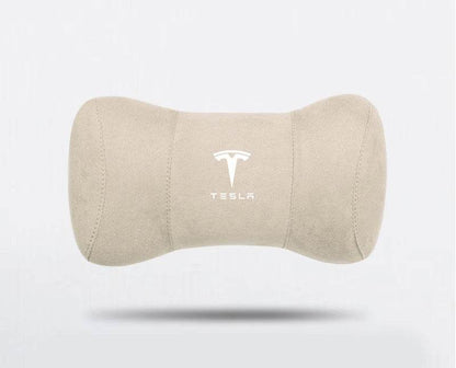 Tesla Suede Headrest Pillow - Beige