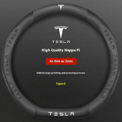Tesla Carbon Fiber Leather Steering Wheel Cover