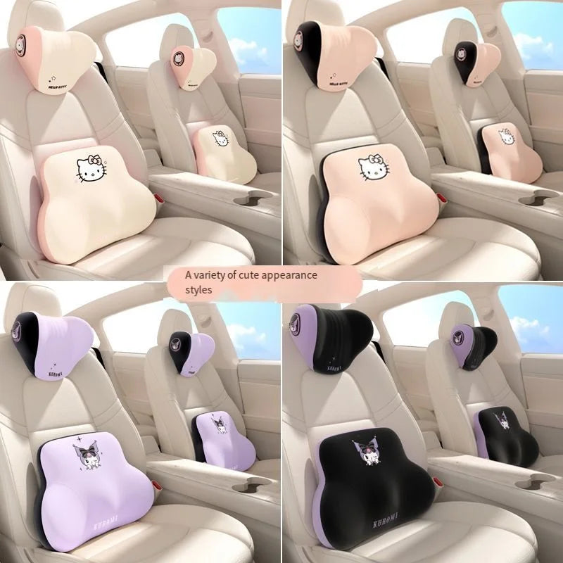 Sanrio Hello Kitty Kuromi & My Melody Car Headrest & Lumbar Pillow