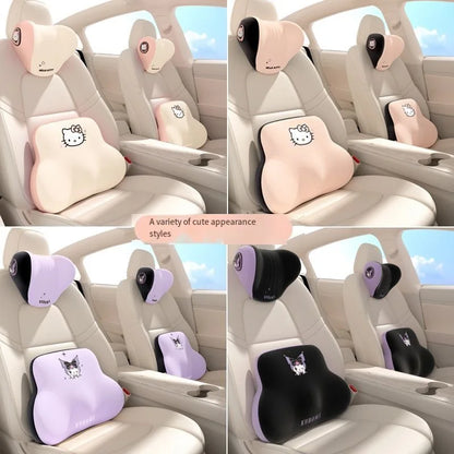 Sanrio Hello Kitty Kuromi & My Melody Car Headrest & Lumbar Pillow