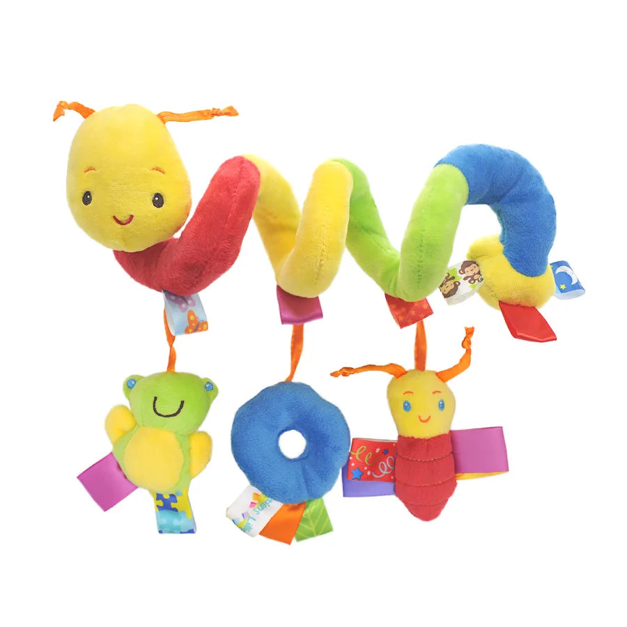 Baby Hanging Rattle Toy – Rainbow Plush Mobile for Stroller & Crib - Elephant