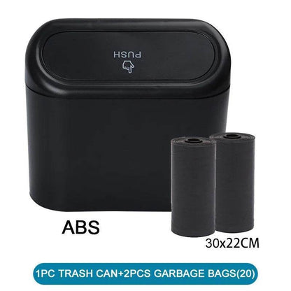 Leak-Proof Car Trash Can with Lid – Includes 60 Garbage Bags - 1pcs garbage bag