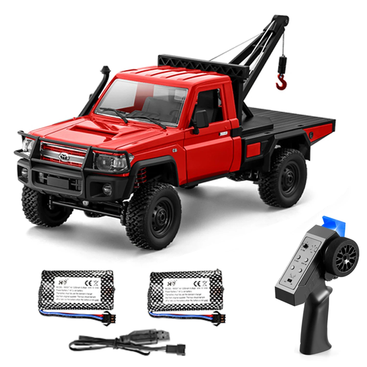 MN82 Series RC Pickup Truck – 4WD Off-Road Climbing Car - MN82 Red-1B