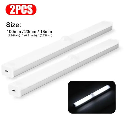 USB Rechargeable Car Sensor Light - Magnetic LED Bar - 10cm 2pcs