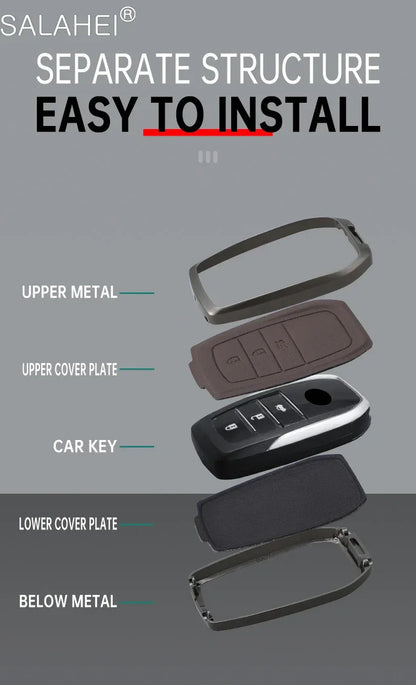 Toyota Key Cover - Zinc Alloy Case - B-red keyring