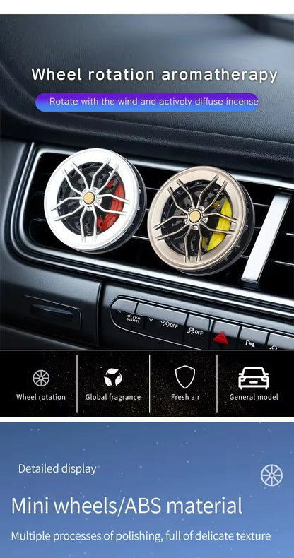 Rotatable Wheel Hub Car Air Freshener Vent Clip - Red