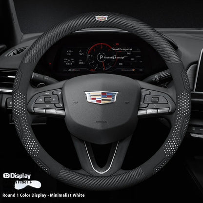 Cadillac Carbon Fiber Leather Steering Wheel Cover