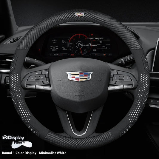 Cadillac Carbon Fiber Leather Steering Wheel Cover