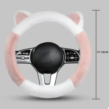 Plush Cat Ear Universal Steering Wheel Cover