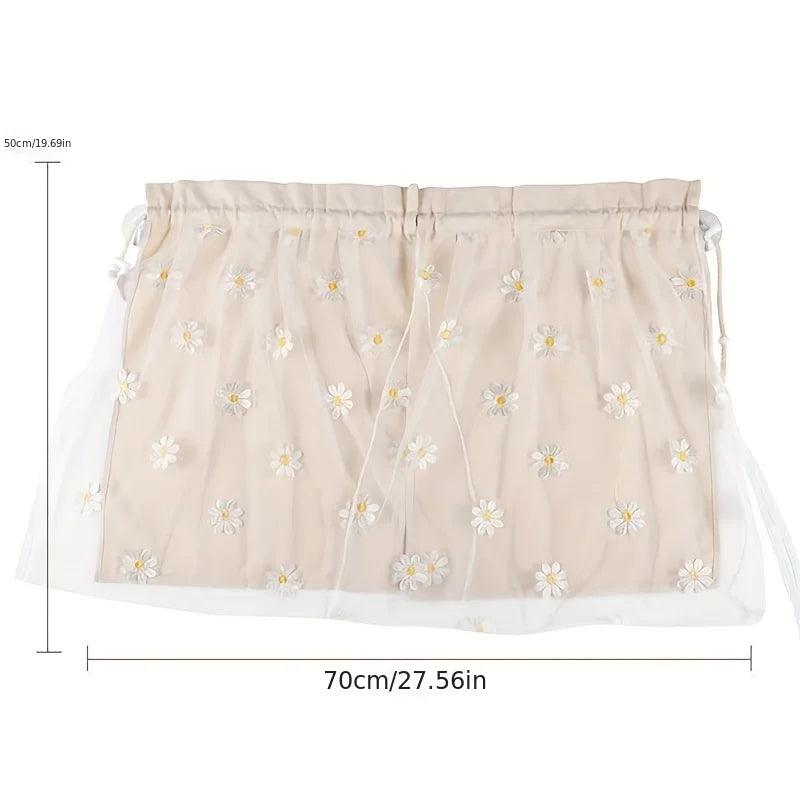 Cotton Embroidered Car Window Curtain UV Protection Sunshade Kids