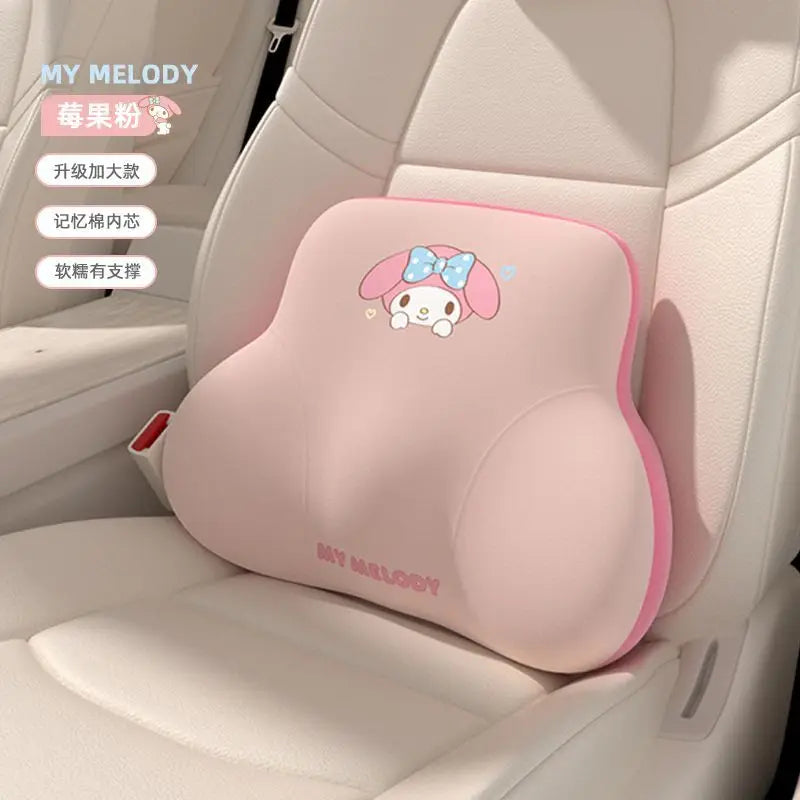 Sanrio Hello Kitty Kuromi & My Melody Car Headrest & Lumbar Pillow