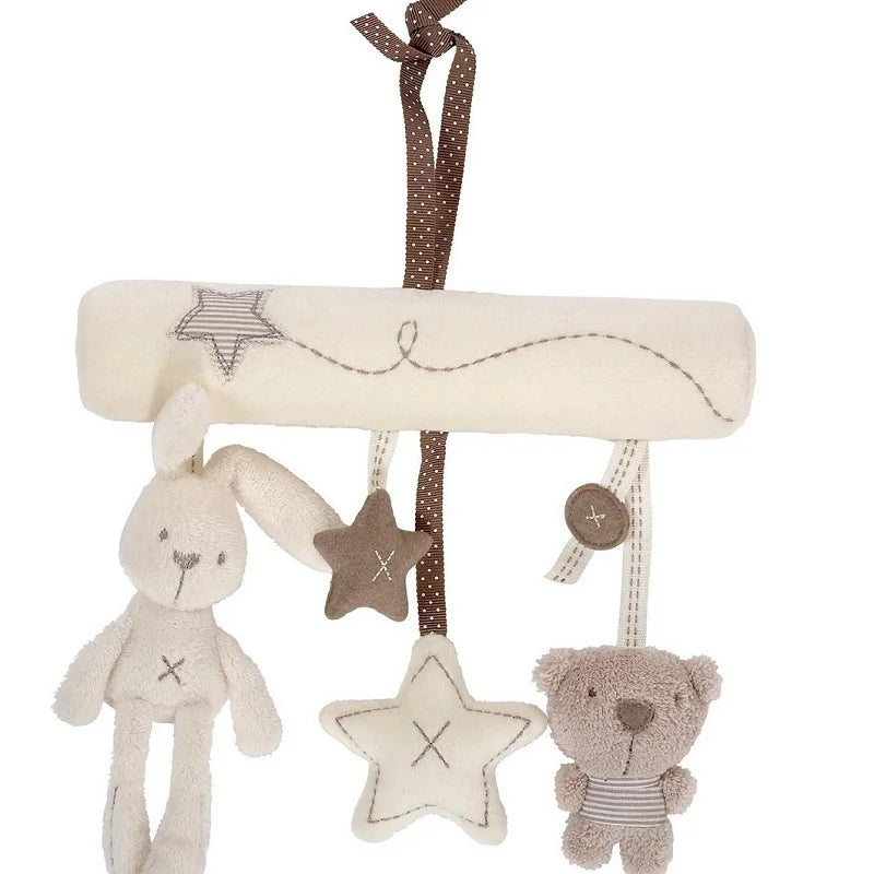 Baby Hanging Rattle Toy – Rainbow Plush Mobile for Stroller & Crib - Elephant