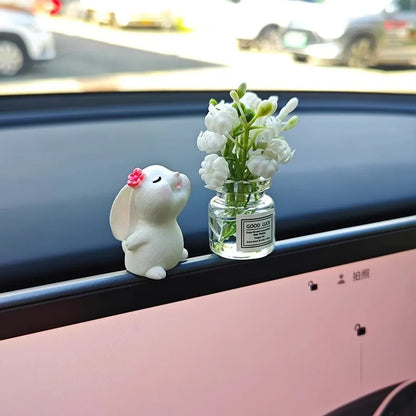 Bunny Floral Fragrance Car Console Ornament