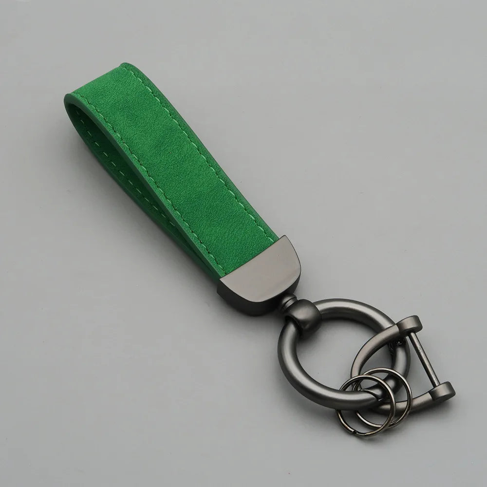 Custom Laser Engraved Suede Leather Keychain - Personalized Logo