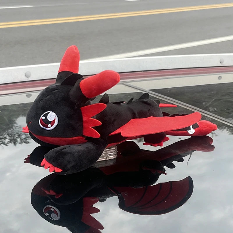 Flying Dragon Plush Car Ornament with Adhesive Mount, Dashboard & Window Decor