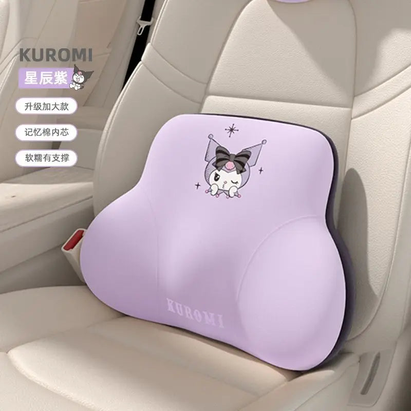 Sanrio Hello Kitty Kuromi & My Melody Car Headrest & Lumbar Pillow