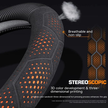 Kia Carbon Fiber Suede Steering Wheel Cover