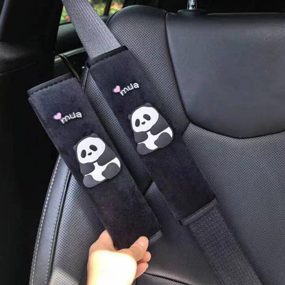 2pcs Panda Car Seat Belt Shoulder Covers Anti-Strangulation Safety