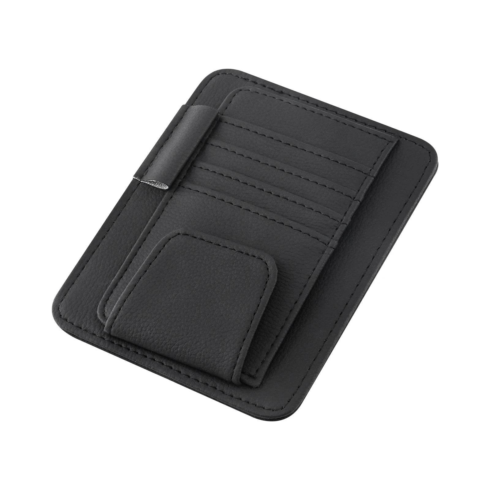 Multi-Pocket Car Visor Organizer – for Cards, Glasses & Essentials - Grey