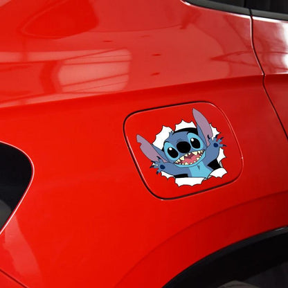 3D Stitch Broken Window Car Decal - Waterproof Auto Bumper Sticker